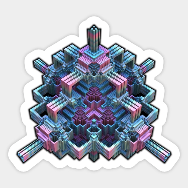 Geometric Three-Dimensional Fractal Rendering (Mandelbulb 3D) Sticker by lyle58